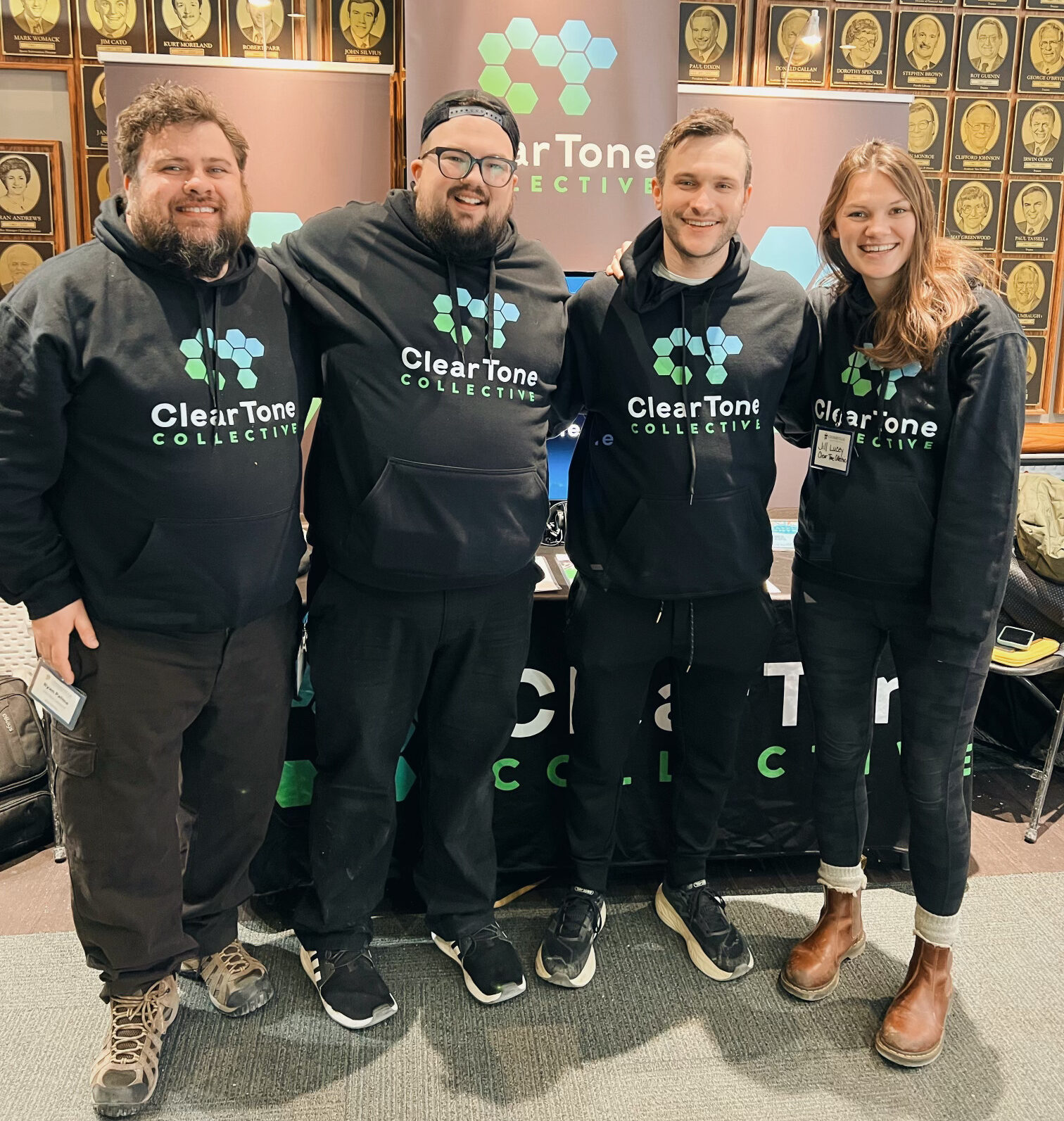 The Clear Tone Collective team on site at a church
